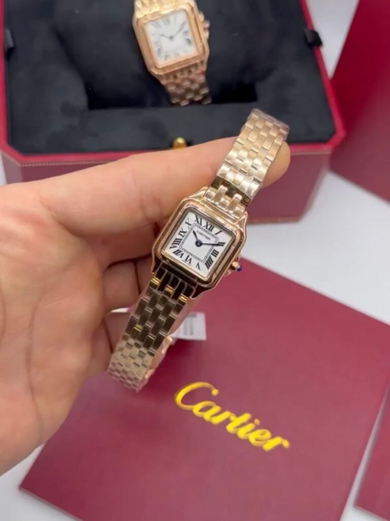 Cartier Panthère 21mm - Aço rosé Mostrador Branco