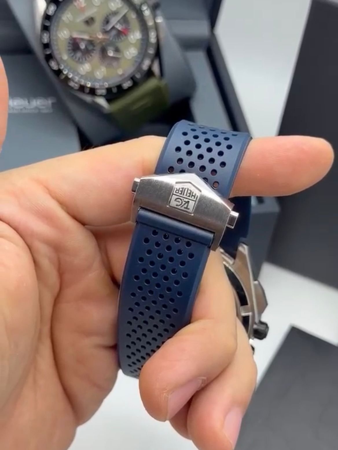 TAG Heuer Porsche 42mm - AÇO MOSTRADOR AZUL - SILICONE - Imagem 3