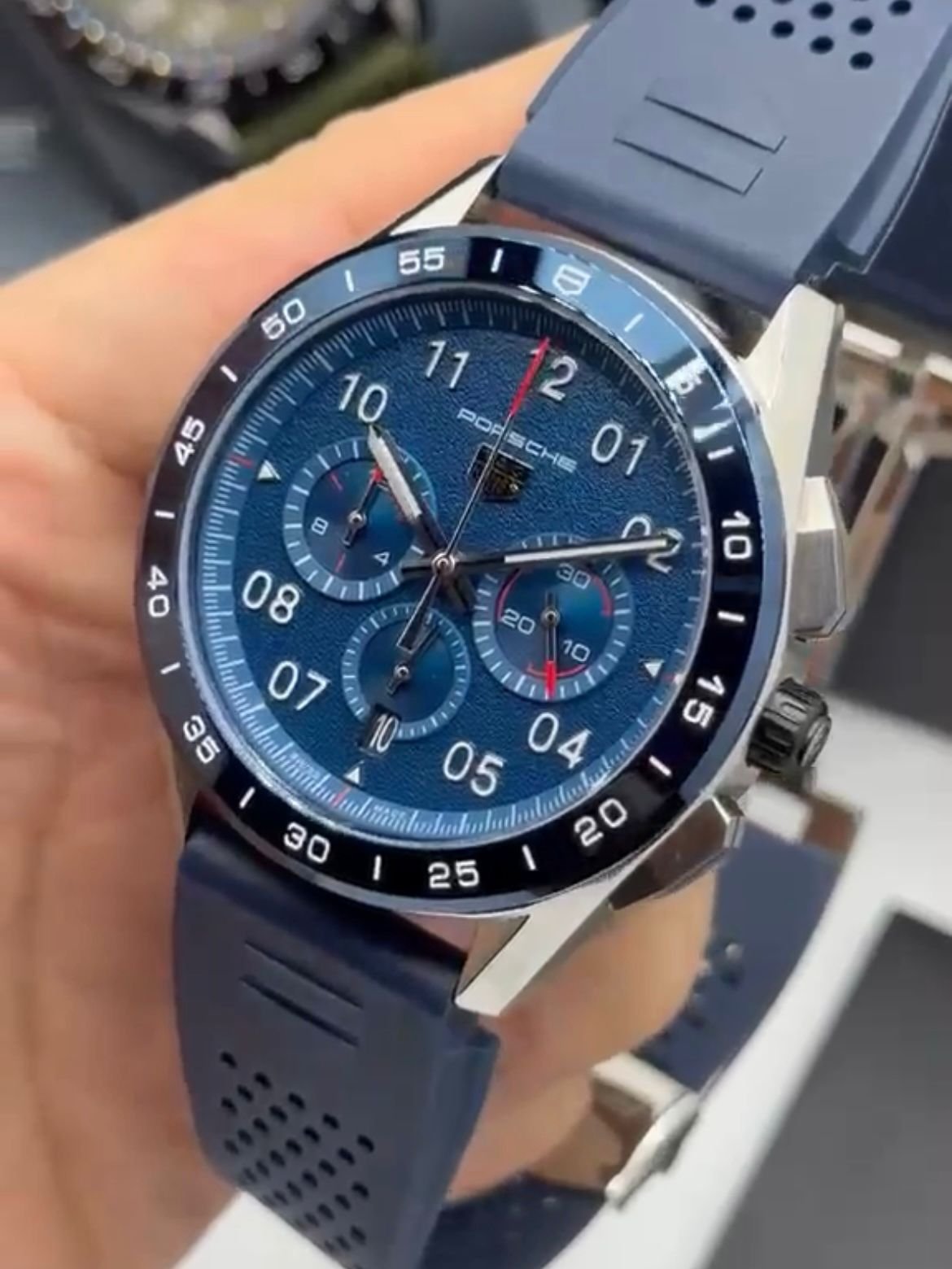 TAG Heuer Porsche 42mm - AÇO MOSTRADOR AZUL - SILICONE - Imagem 4