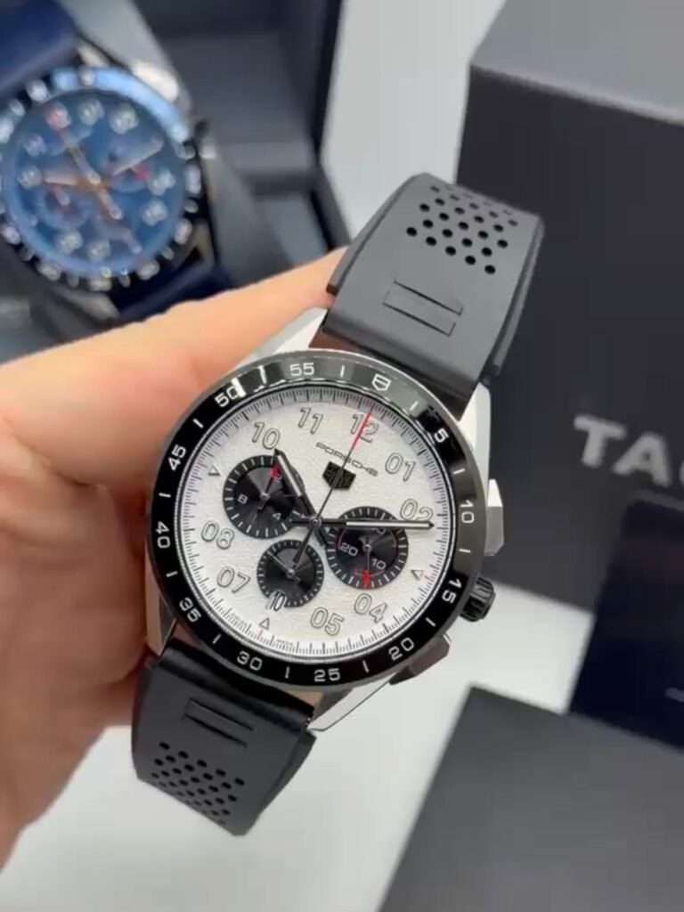 TAG Heuer Porsche 42mm - AÇO MOSTRADOR BRANCO - SILICONE
