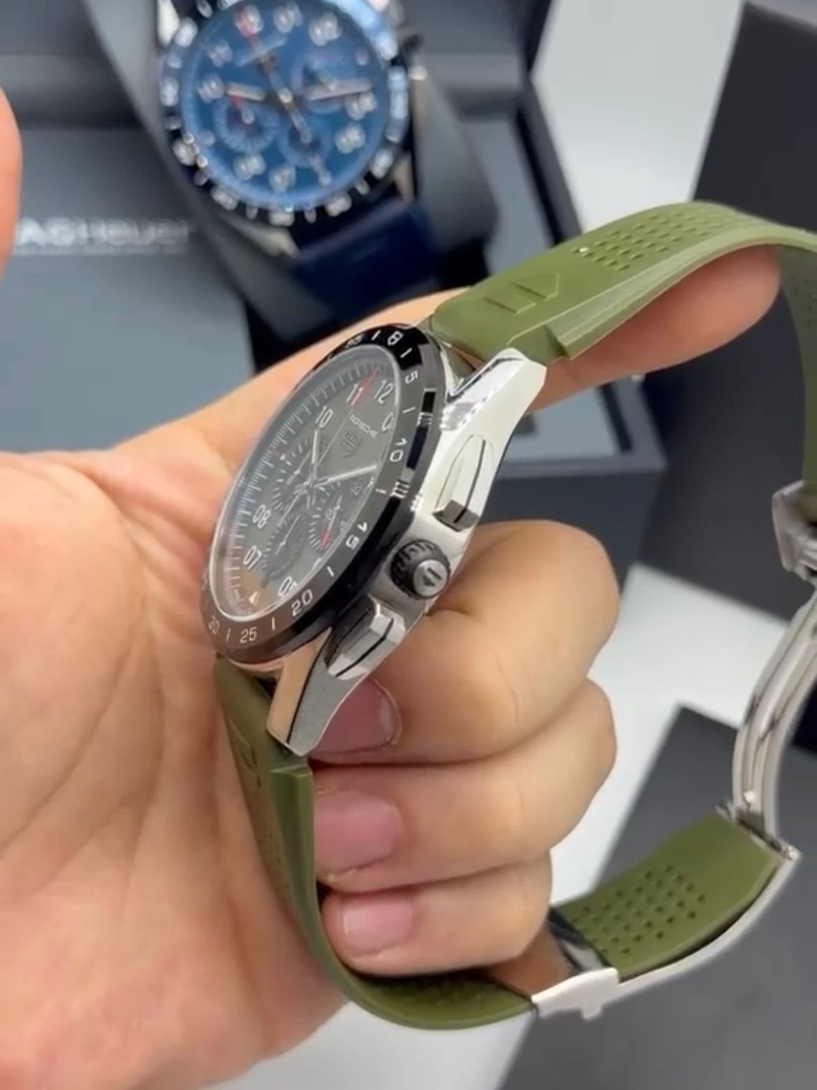 TAG Heuer Porsche 42mm - AÇO MOSTRADOR VERDE - SILICONE - Imagem 3