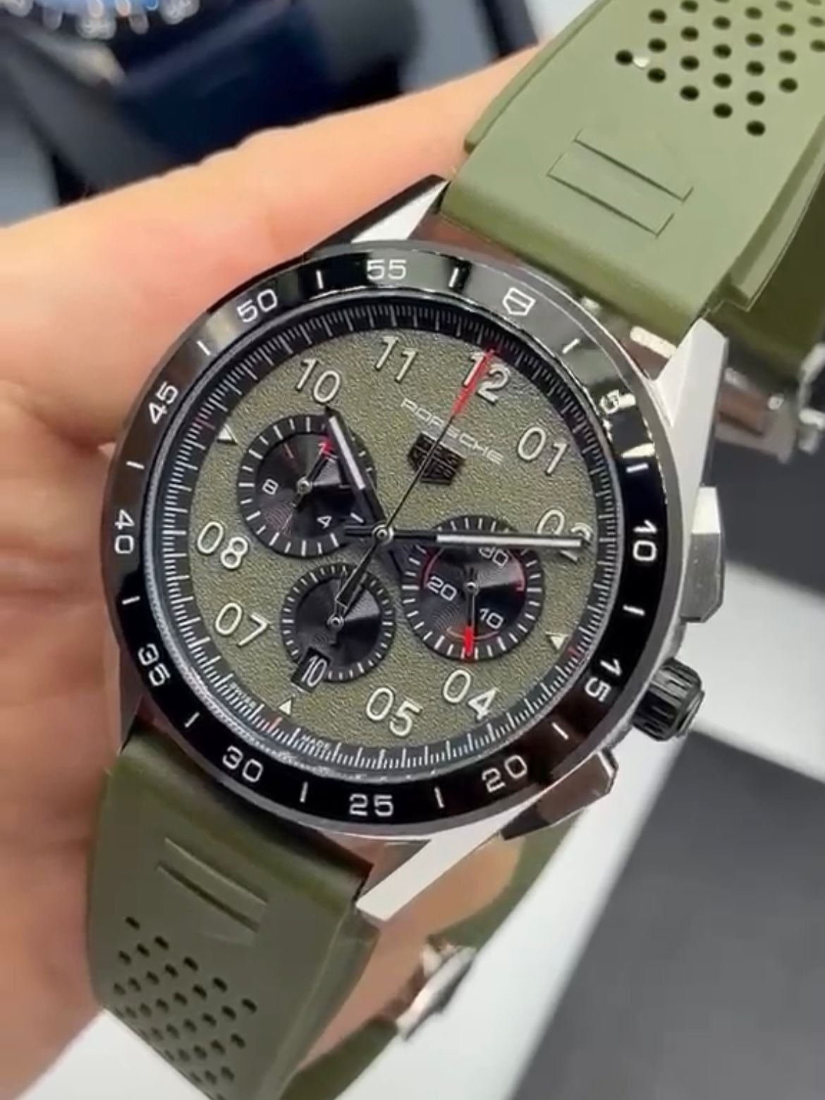 TAG Heuer Porsche 42mm - AÇO MOSTRADOR VERDE - SILICONE - Imagem 4
