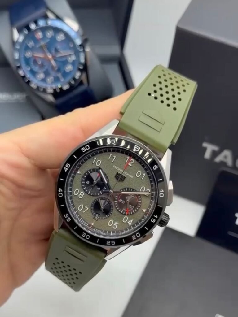 TAG Heuer Porsche 42mm - AÇO MOSTRADOR VERDE - SILICONE