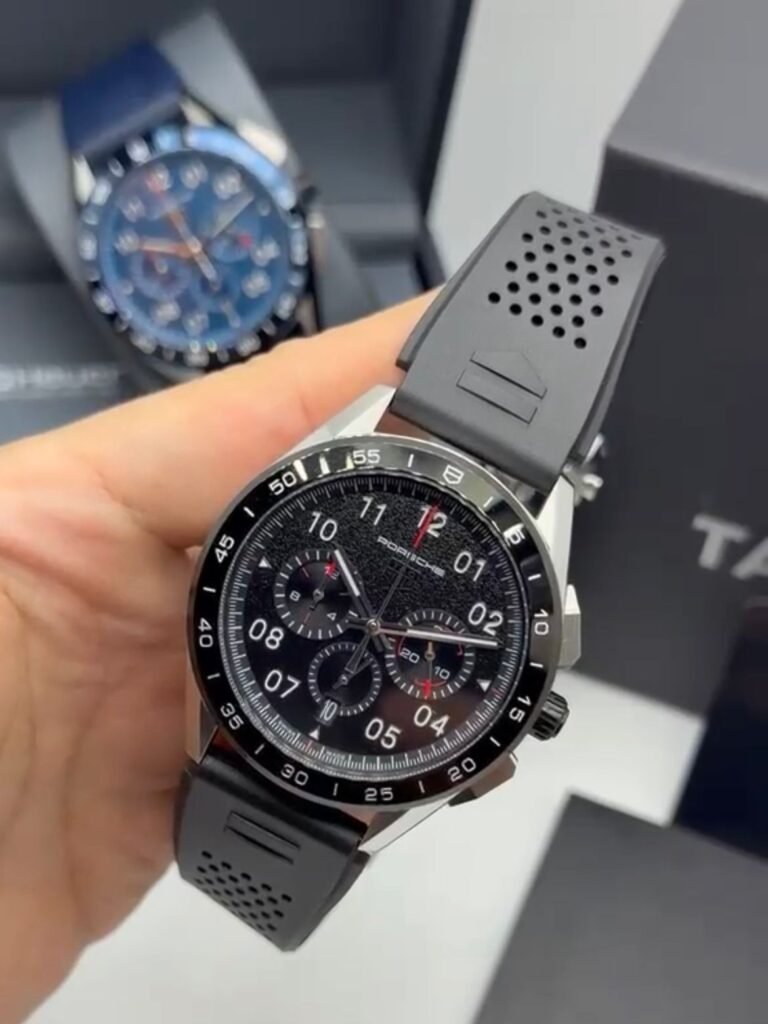 TAG Heuer Porsche 42mm - AÇO MOSTRADOR PRETO - SILICONE