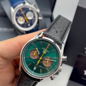 TAG Heuer Carrera 40mm - AÇO MOSTRADOR VERDE - COURO