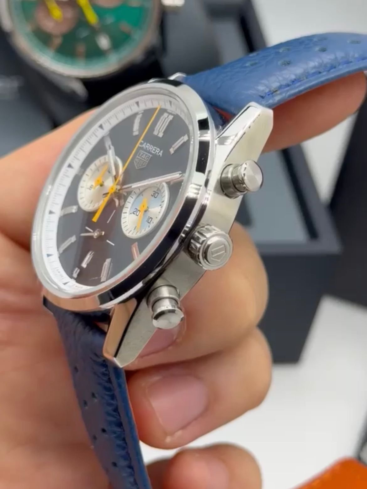TAG Heuer Carrera 40mm - AÇO MOSTRADOR AZUL - COURO - Imagem 3