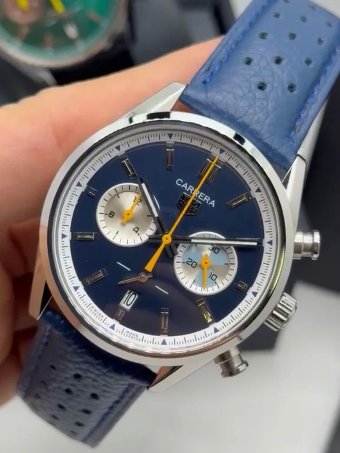 TAG Heuer Carrera 40mm - AÇO MOSTRADOR AZUL - COURO - Imagem 4