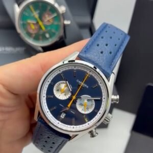 TAG Heuer Carrera 40mm - AÇO MOSTRADOR AZUL - COURO