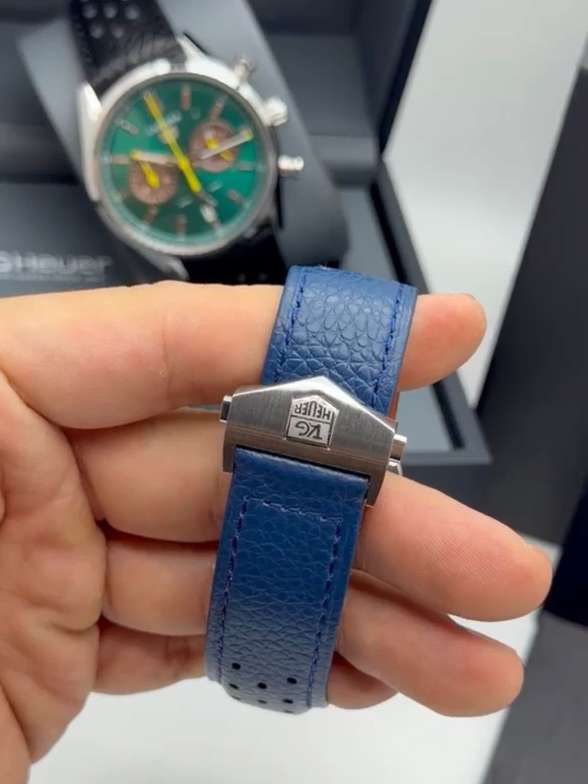TAG Heuer Carrera 40mm - AÇO MOSTRADOR AZUL - COURO - Imagem 5