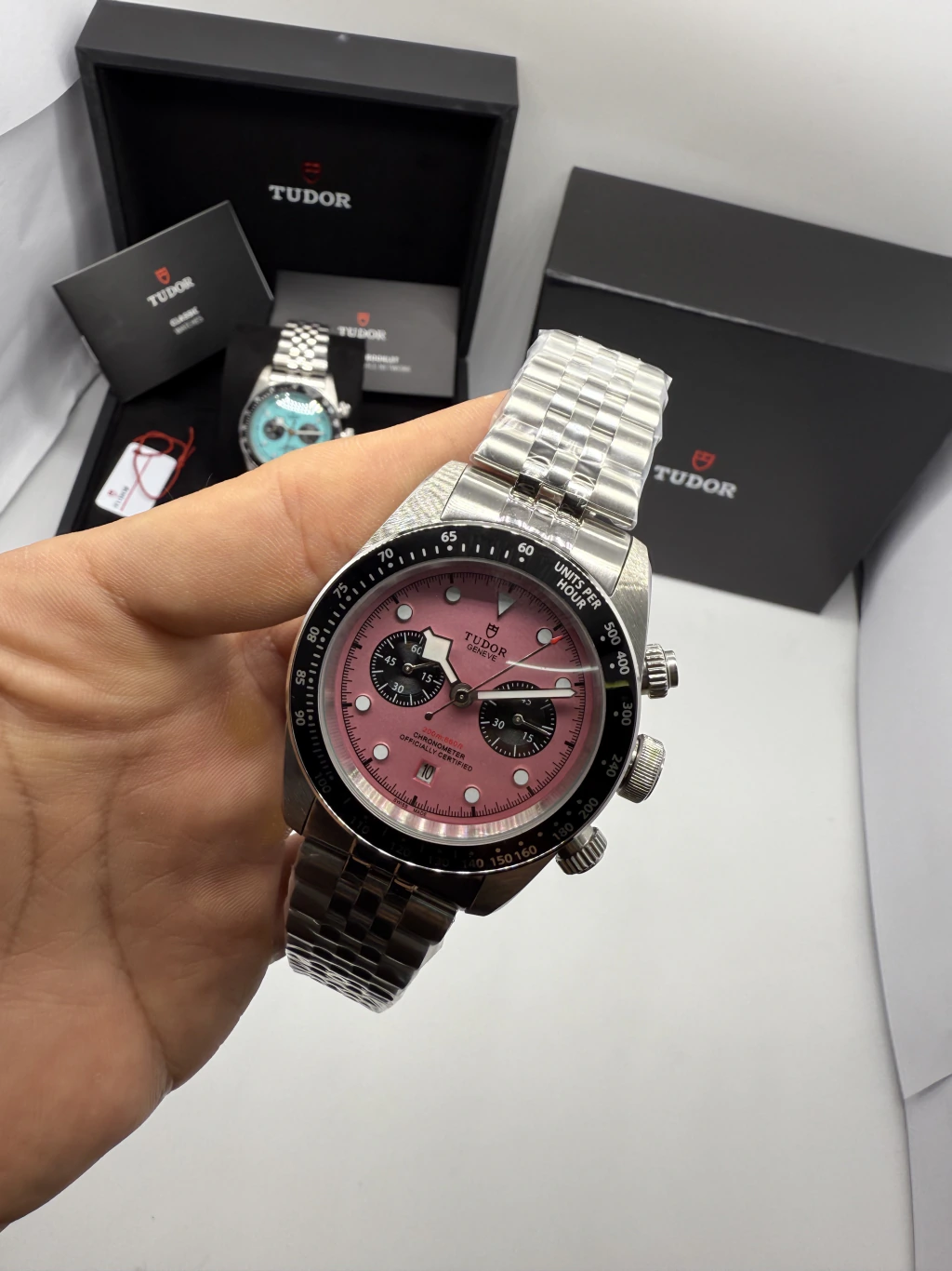 Tudor Black Bay Chrono 41mm - AÇO MOSTRADOR ROSA