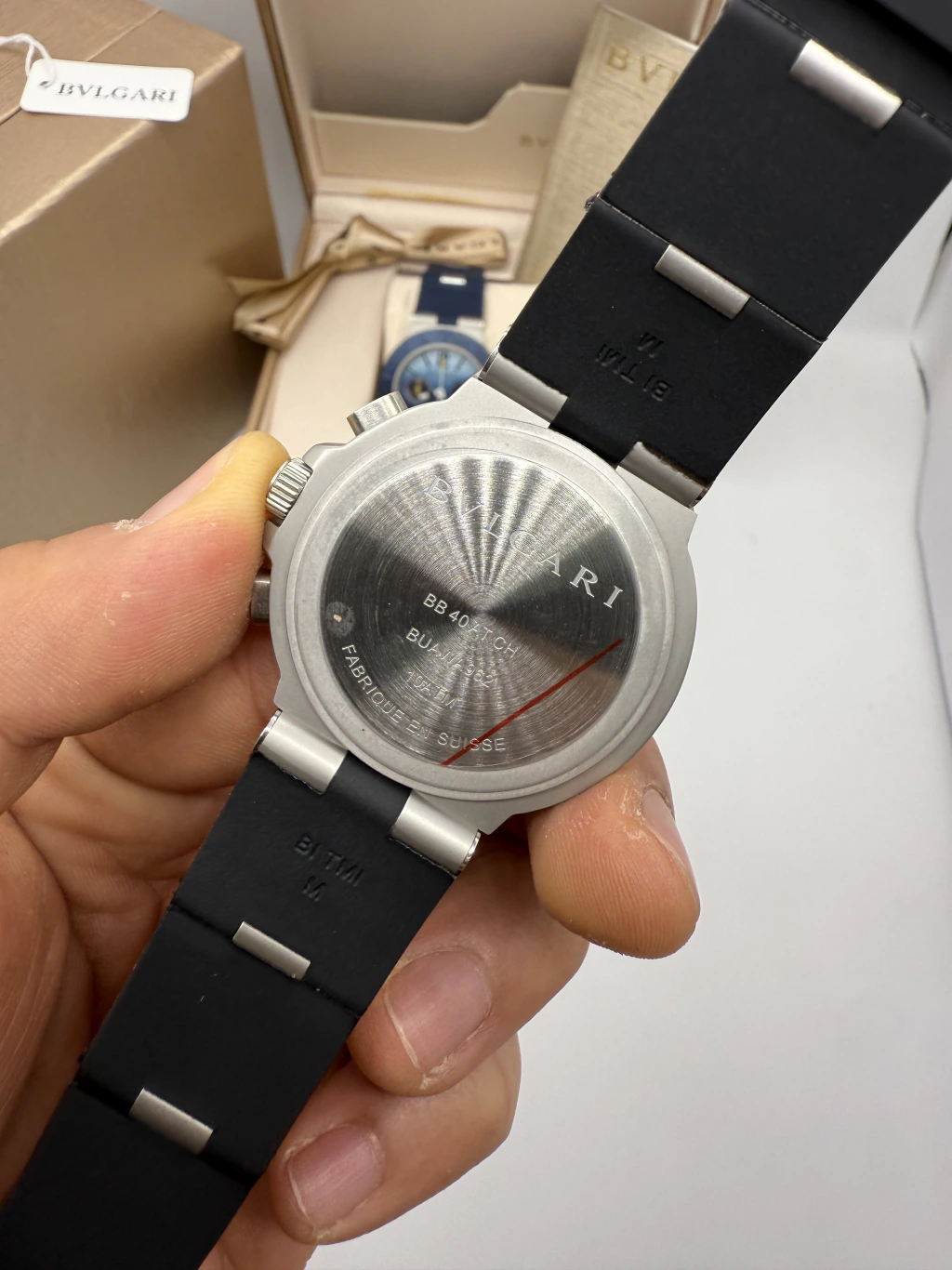 Bvlgari Aluminium Chronograph 40mm - AÇO MOSTRADOR PRETO - SILICONE - Imagem 3