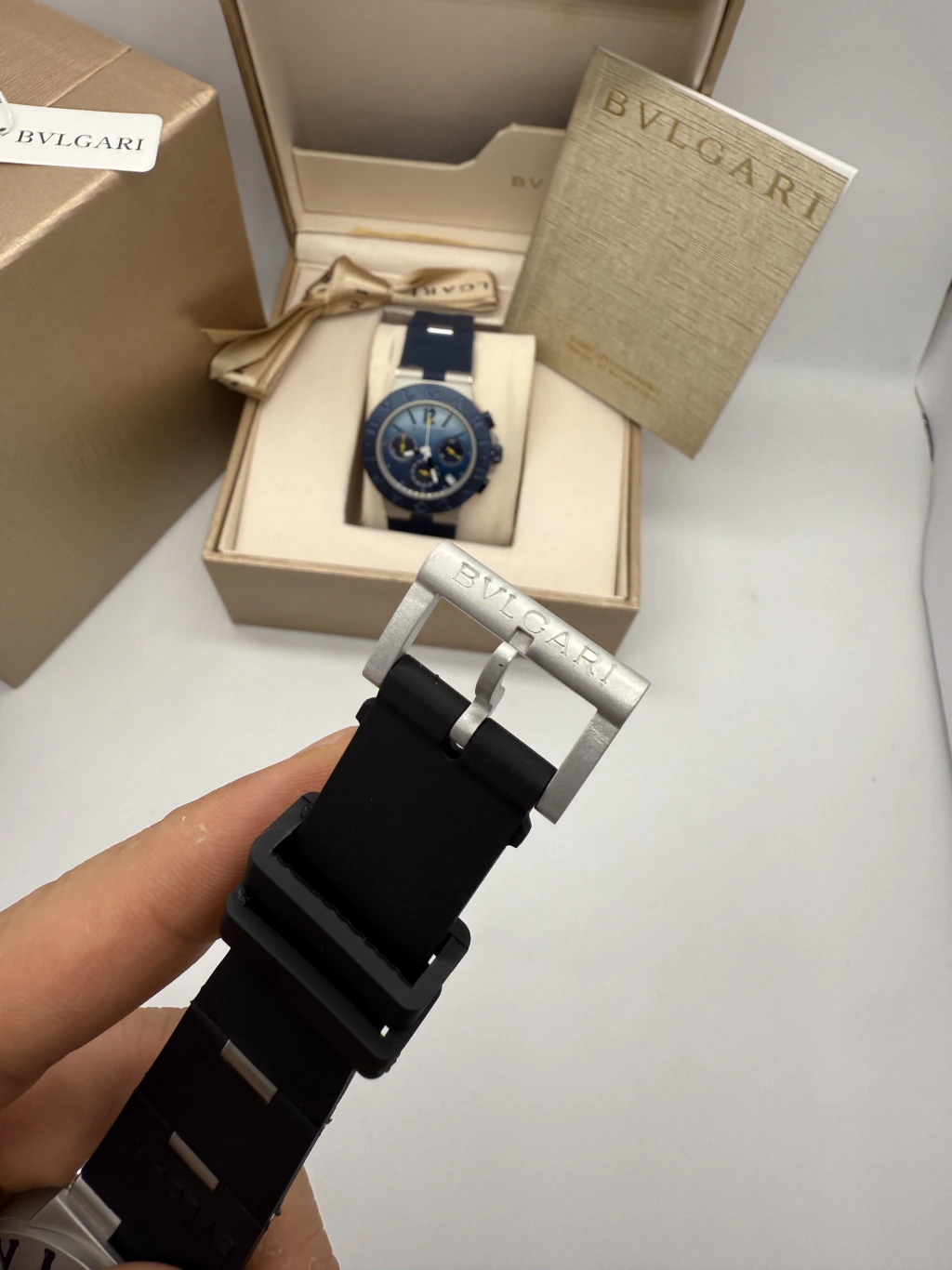 Bvlgari Aluminium Chronograph 40mm - AÇO MOSTRADOR PRETO - SILICONE - Imagem 4