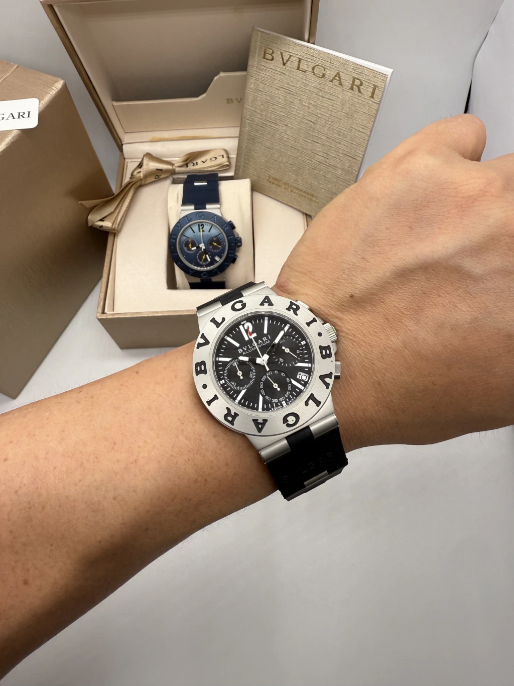 Bvlgari Aluminium Chronograph 40mm - AÇO MOSTRADOR PRETO - SILICONE - Imagem 5