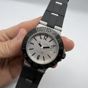 Bvlgari Aluminium 40mm - AÇO MOSTRADOR BRANCO - SILICONE