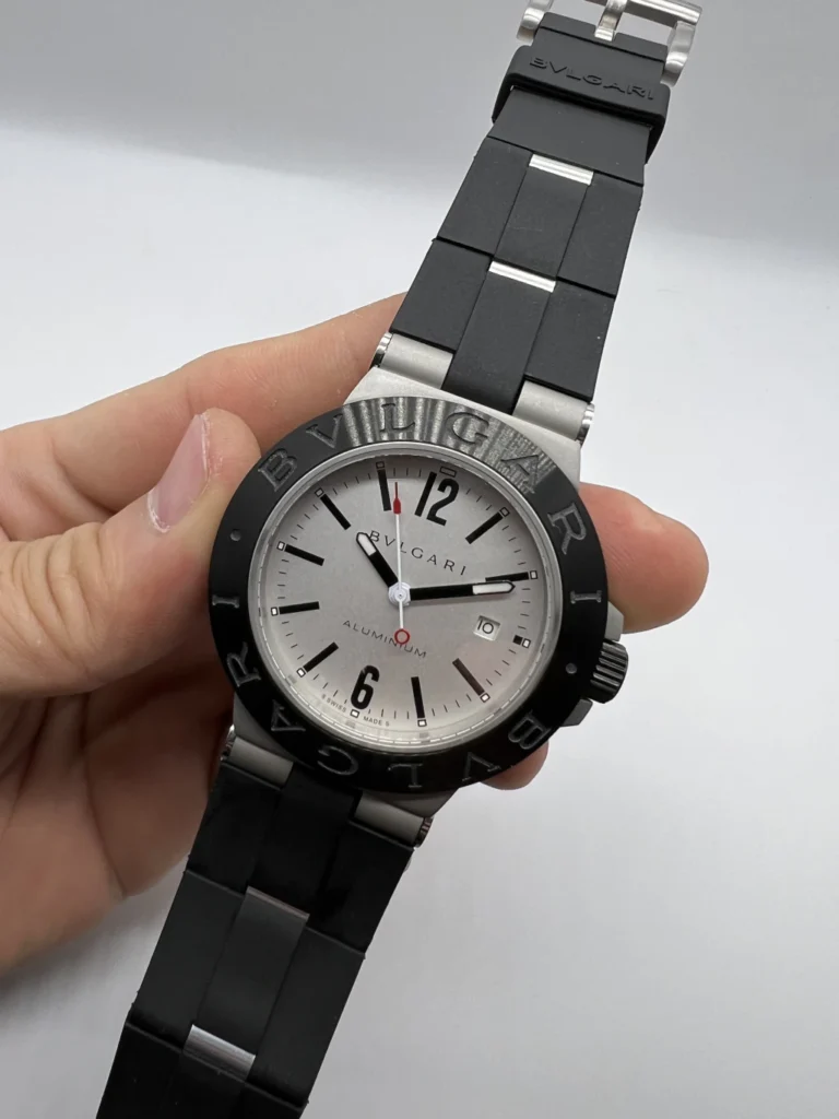Bvlgari Aluminium 40mm - AÇO MOSTRADOR BRANCO - SILICONE