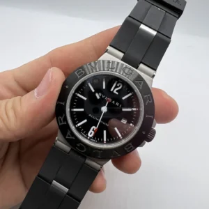 Bvlgari Aluminium 40mm - AÇO MOSTRADOR PRETO - SILICONE