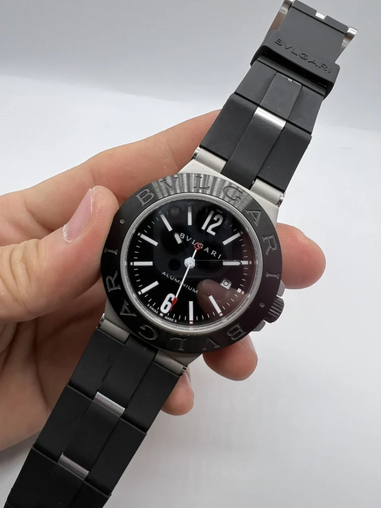 Bvlgari Aluminium 40mm - AÇO MOSTRADOR PRETO - SILICONE