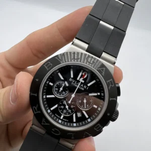 Bvlgari Diagono Titanium Chronograph 44mm - AÇO MOSTRADOR PRETO - SILICONE