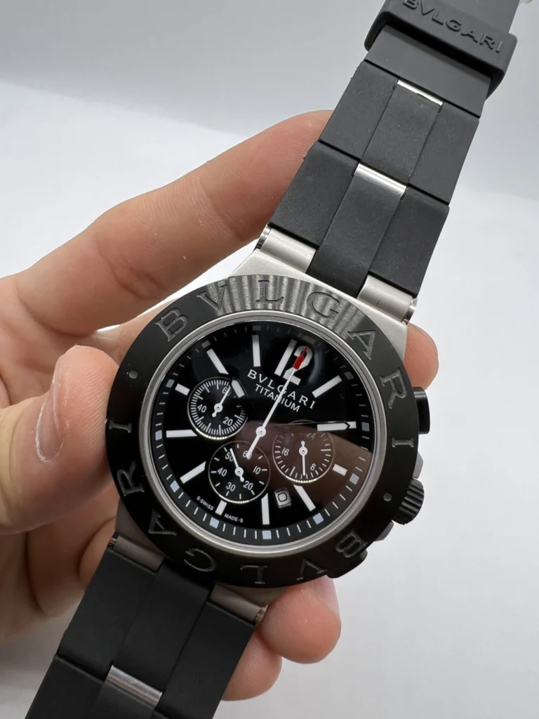 Bvlgari Diagono Titanium Chronograph 44mm - AÇO MOSTRADOR PRETO - SILICONE