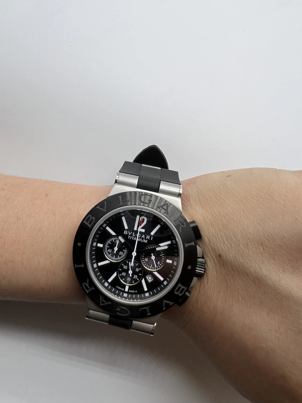 Bvlgari Diagono Titanium Chronograph 44mm - AÇO MOSTRADOR PRETO - SILICONE - Imagem 5