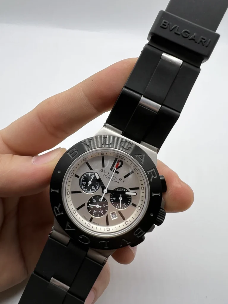 Bvlgari Diagono Titanium Chronograph 44mm - AÇO MOSTRADOR BRANCO - SILICONE