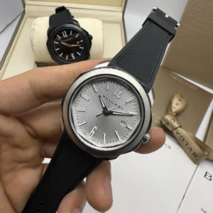 Bvlgari Octo Roma 41mm - AÇO MOSTRADOR BRANCO - SILICONE