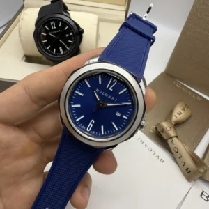 Bvlgari Octo Roma 41mm - AÇO MOSTRADOR AZUL - SILICONE