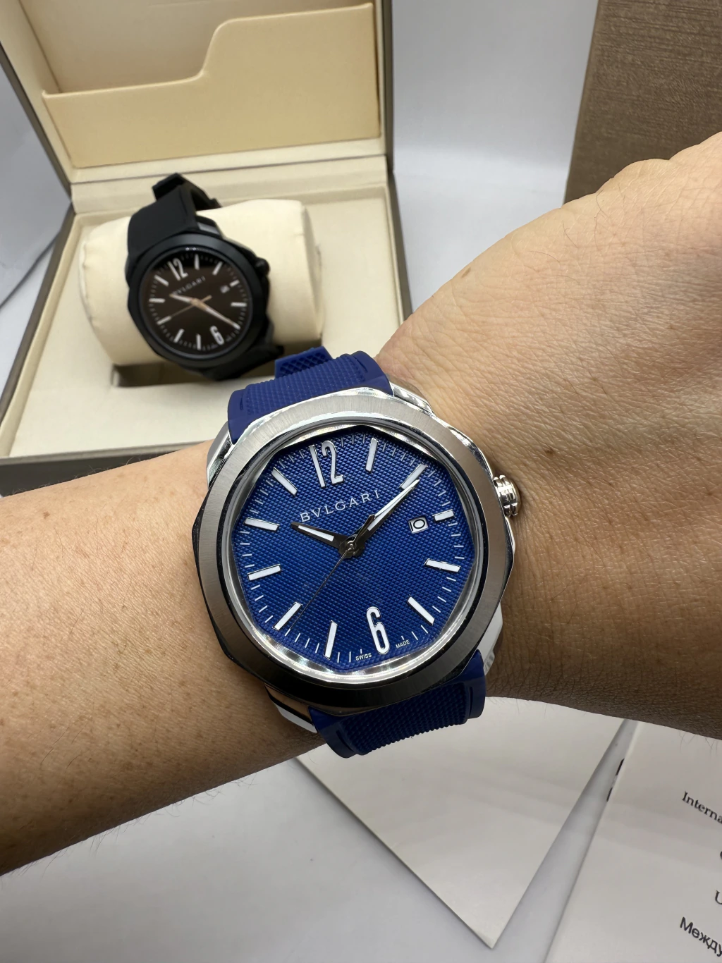 Bvlgari Octo Roma 41mm - AÇO MOSTRADOR AZUL - SILICONE - Imagem 5