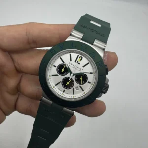 Bvlgari Aluminium 40mm - AÇO MOSTRADOR BRANCO - SILICONE