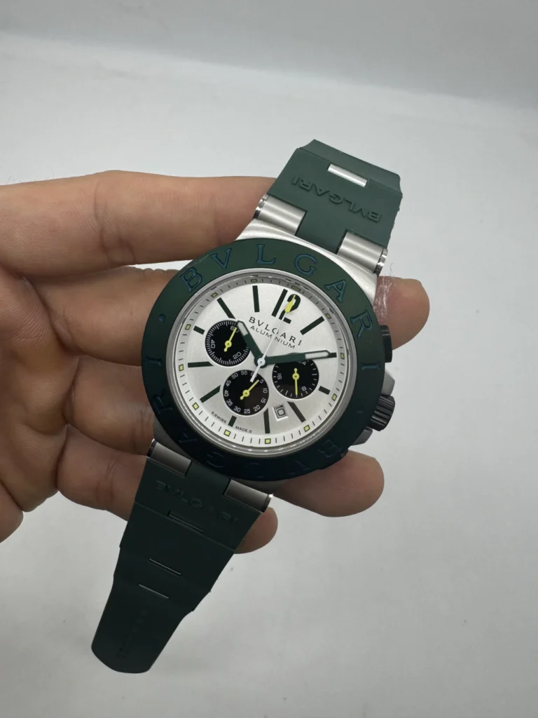 Bvlgari Aluminium 40mm - AÇO MOSTRADOR BRANCO - SILICONE
