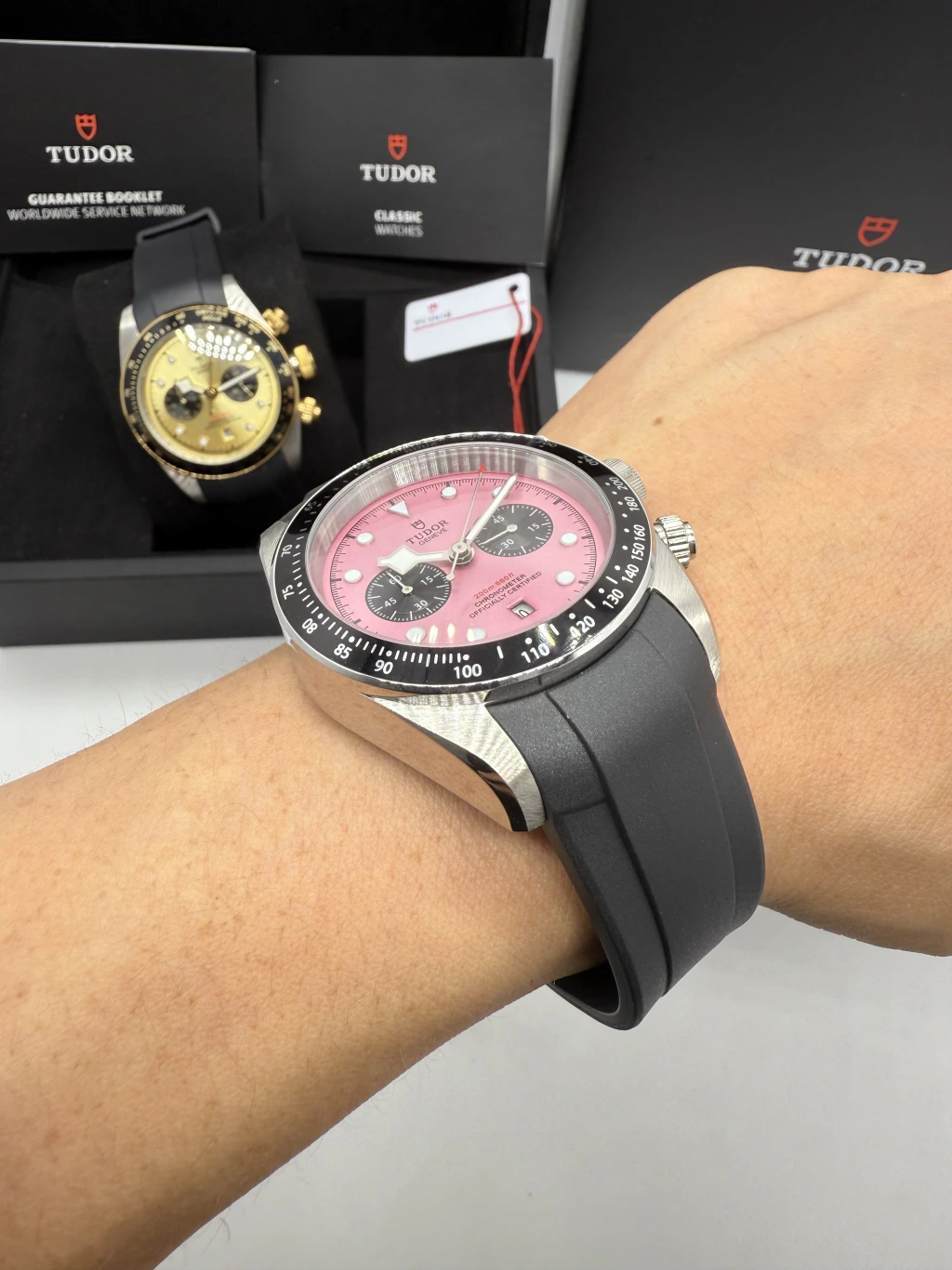 Tudor Black Bay Chrono 41mm - AÇO MOSTRADOR ROSA - SILICONE - Imagem 5