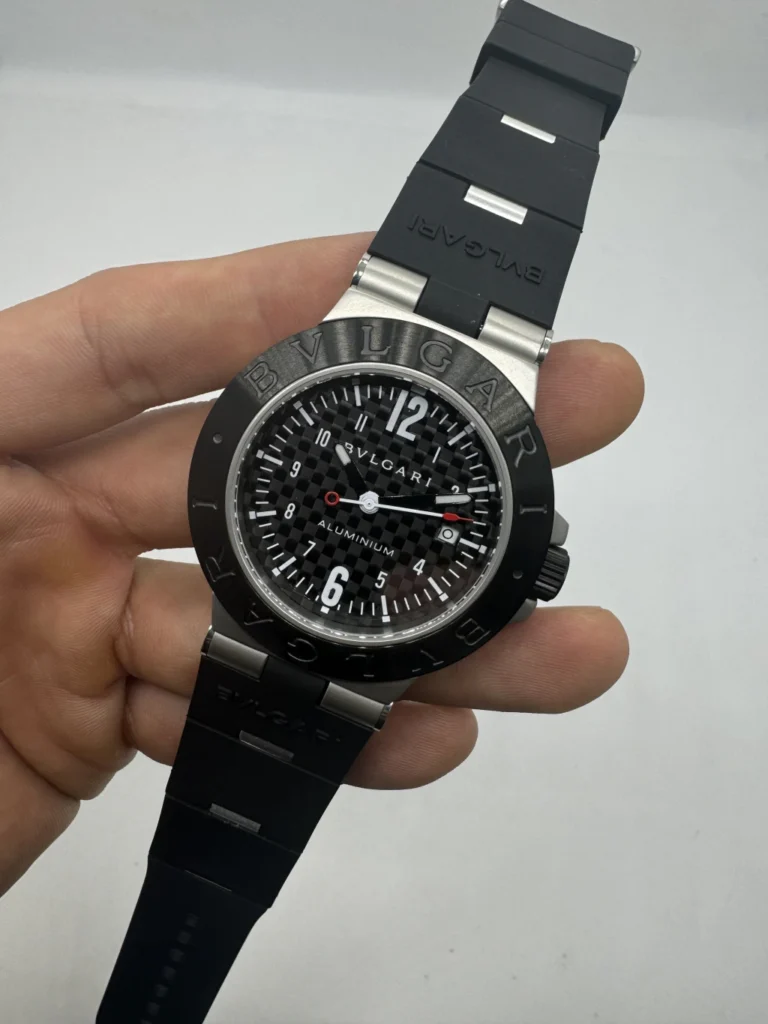 Bvlgari Aluminium 40mm - AÇO MOSTRADOR PRETO - SILICONE