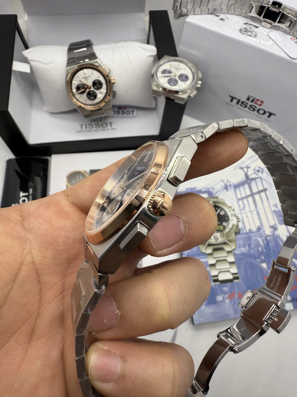 Tissot PRX 40mm - AÇO COM ROSE MOSTRADOR AZUL - Imagem 2