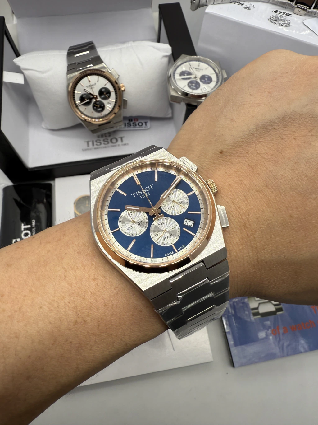 Tissot PRX 40mm - AÇO COM ROSE MOSTRADOR AZUL - Imagem 5