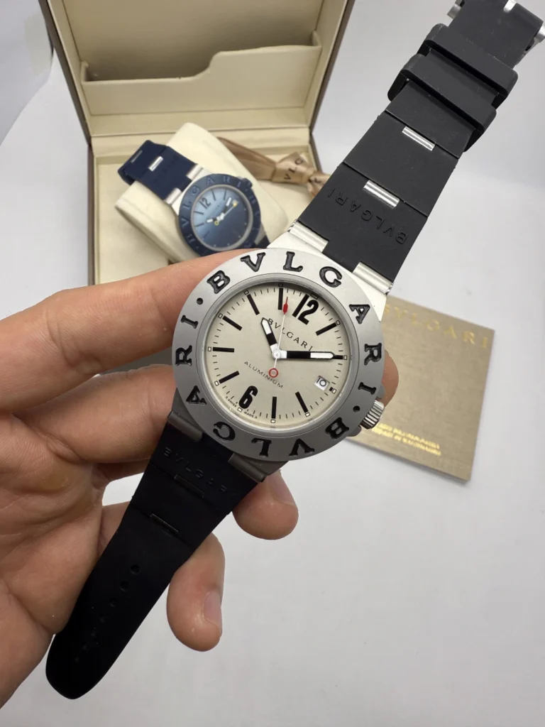 Bvlgari Aluminium 40mm - AÇO MOSTRADOR BRANCO - SILICONE
