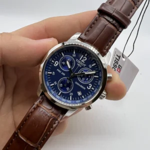 Tissot PRC 200 Chronograph 39mm - AÇO MOSTRADOR AZUL - COURO