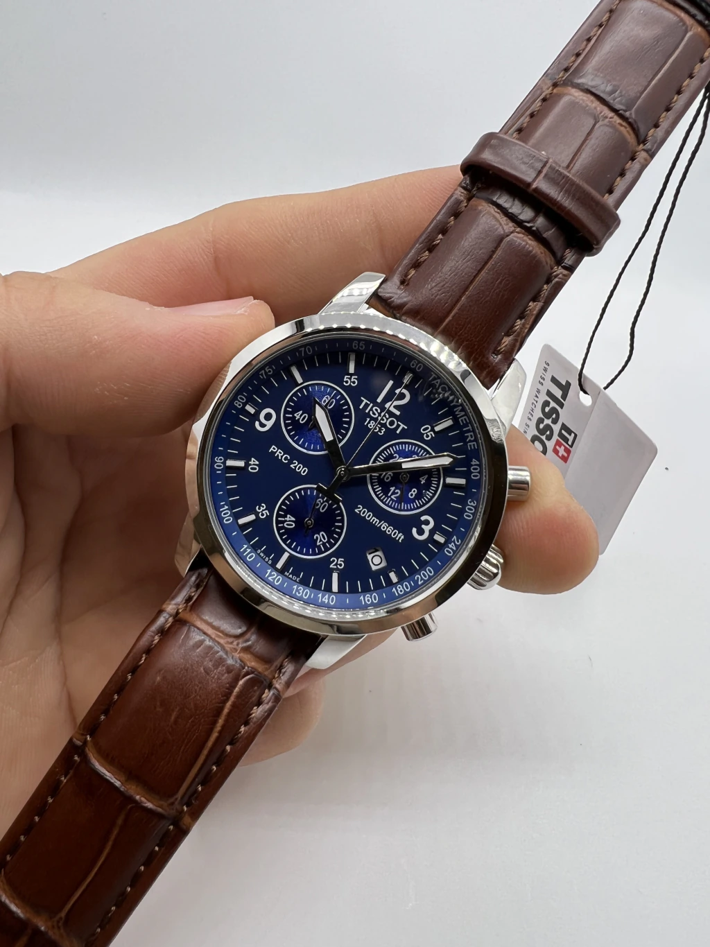 Tissot PRC 200 Chronograph 39mm - AÇO MOSTRADOR AZUL - COURO