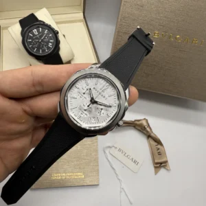 Bvlgari Octo Roma 41mm - AÇO MOSTRADOR BRANCO - SILICONE