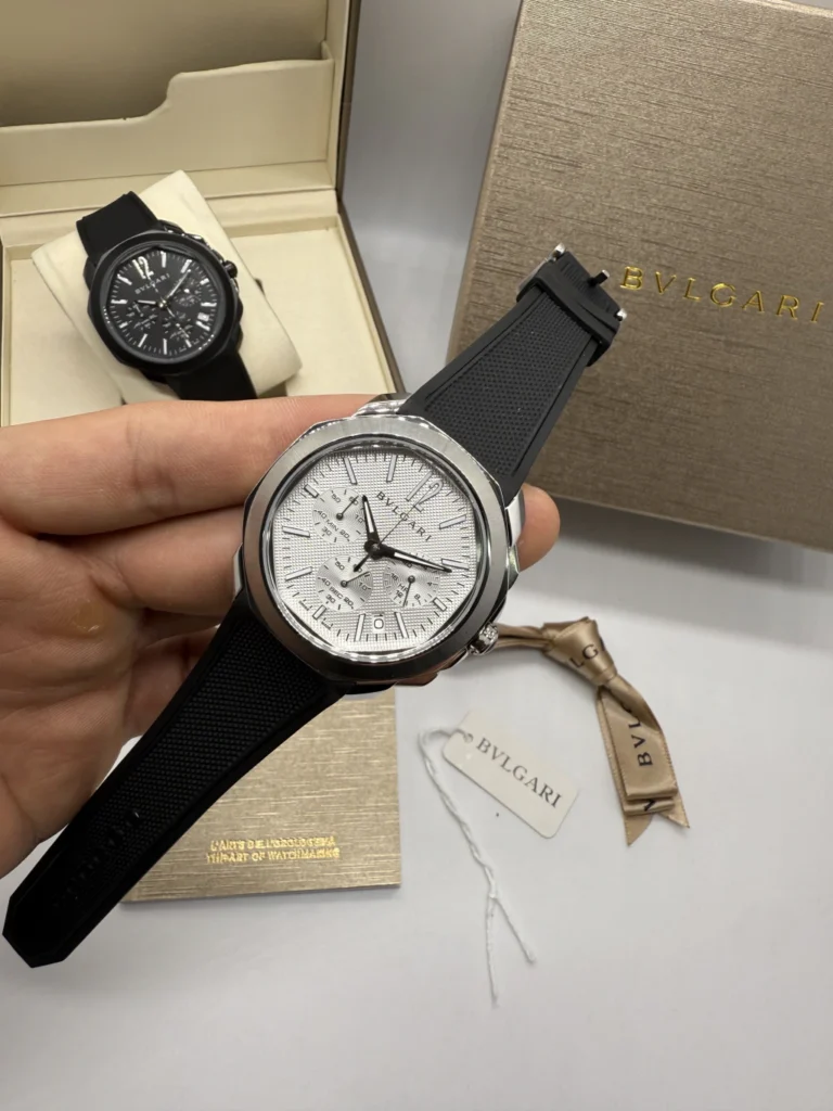 Bvlgari Octo Roma 41mm - AÇO MOSTRADOR BRANCO - SILICONE