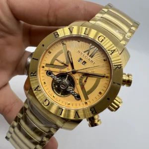 Bvlgari Iron Man Tourbillon 47mm - AÇO DOURADO MOSTRADOR AMARELO