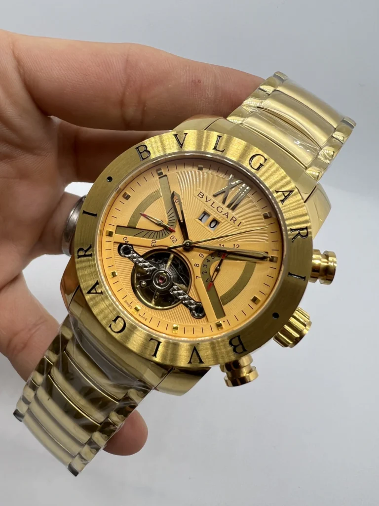 Bvlgari Iron Man Tourbillon 47mm - AÇO DOURADO MOSTRADOR AMARELO