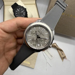 Bvlgari Octo Roma 41mm - AÇO MOSTRADOR CINZA - SILICONE