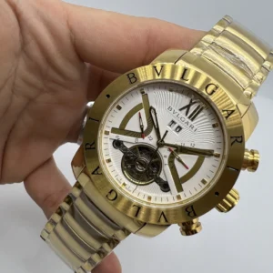 Bvlgari Iron Man Tourbillon 47mm - AÇO DOURADO MOSTRADOR BRANCO