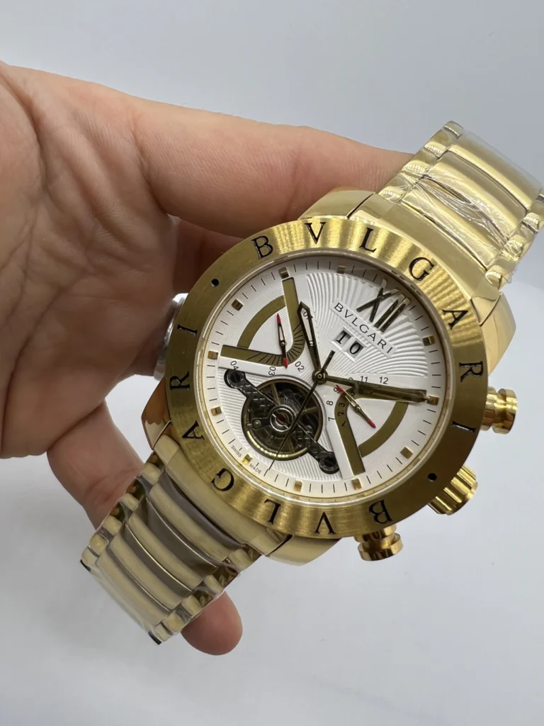 Bvlgari Iron Man Tourbillon 47mm - AÇO DOURADO MOSTRADOR BRANCO