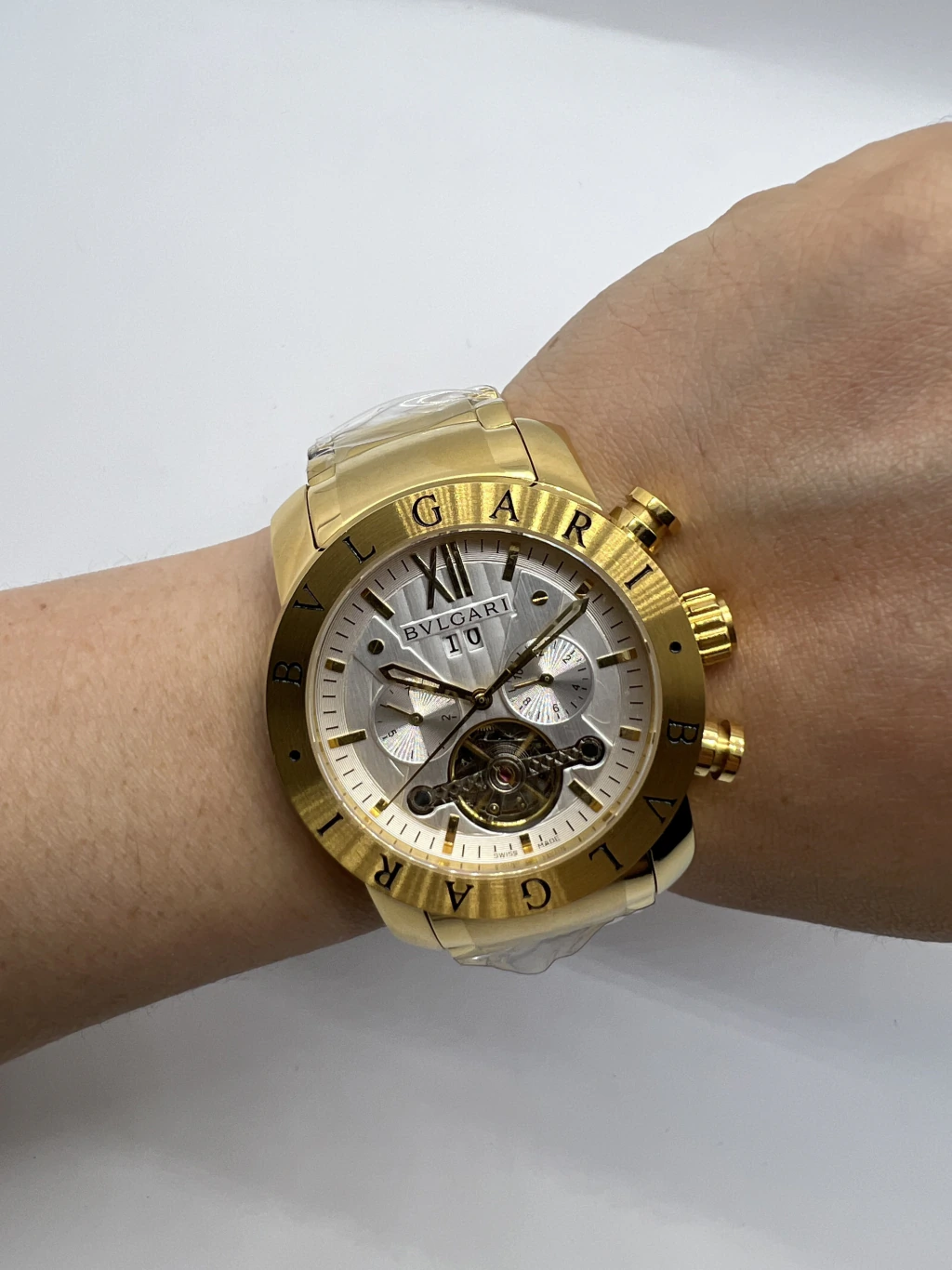 Bvlgari Iron Man Tourbillon 47mm - AÇO DOURADO MOSTRADOR BRANCO - Imagem 5
