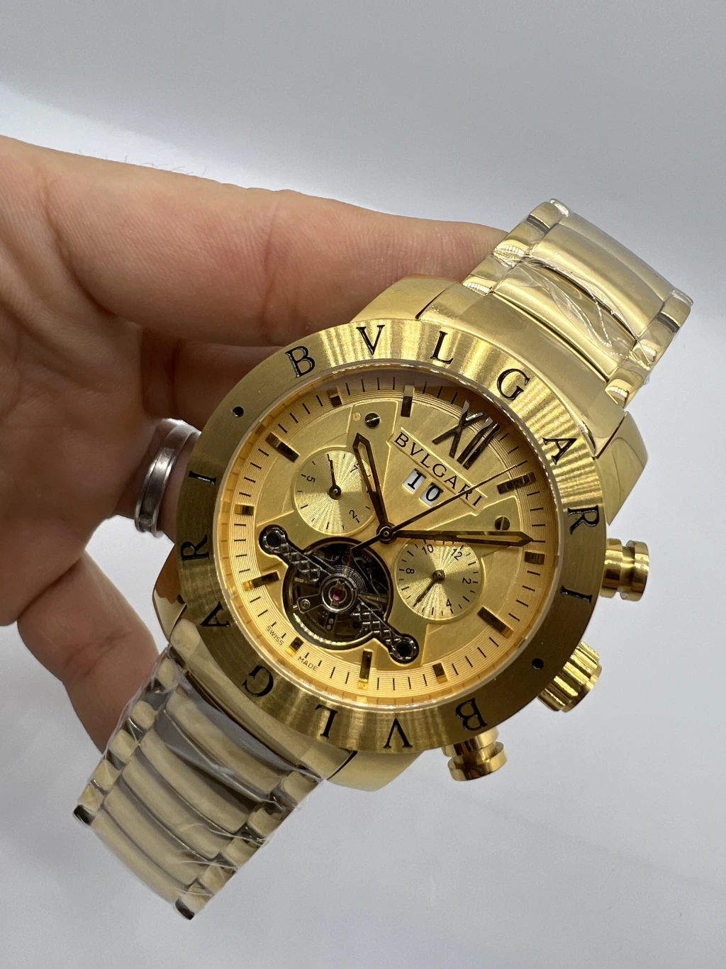 Bvlgari Iron Man Tourbillon 47mm - AÇO DOURADO MOSTRADOR DOURADO