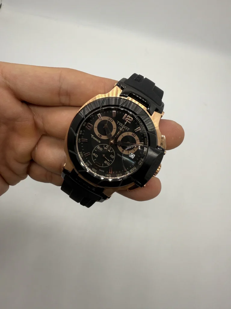 Tissot T-Race 45mm- AÇO COM ROSE MOSTRADOR PRETO - SILICONE