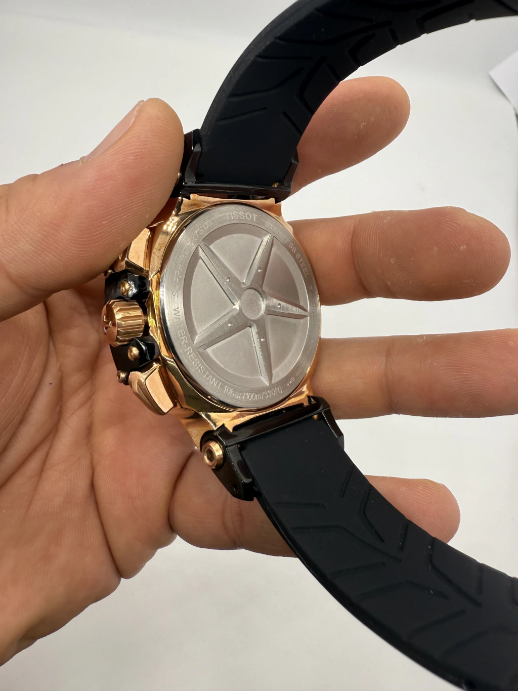 Tissot T-Race 45mm- AÇO COM ROSE MOSTRADOR PRETO - SILICONE - Imagem 3