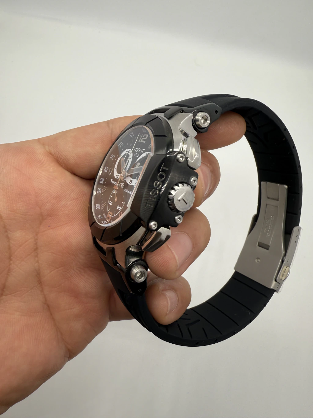 Tissot T-Race 45mm- AÇO MOSTRADOR PRETO - SILICONE - Imagem 2