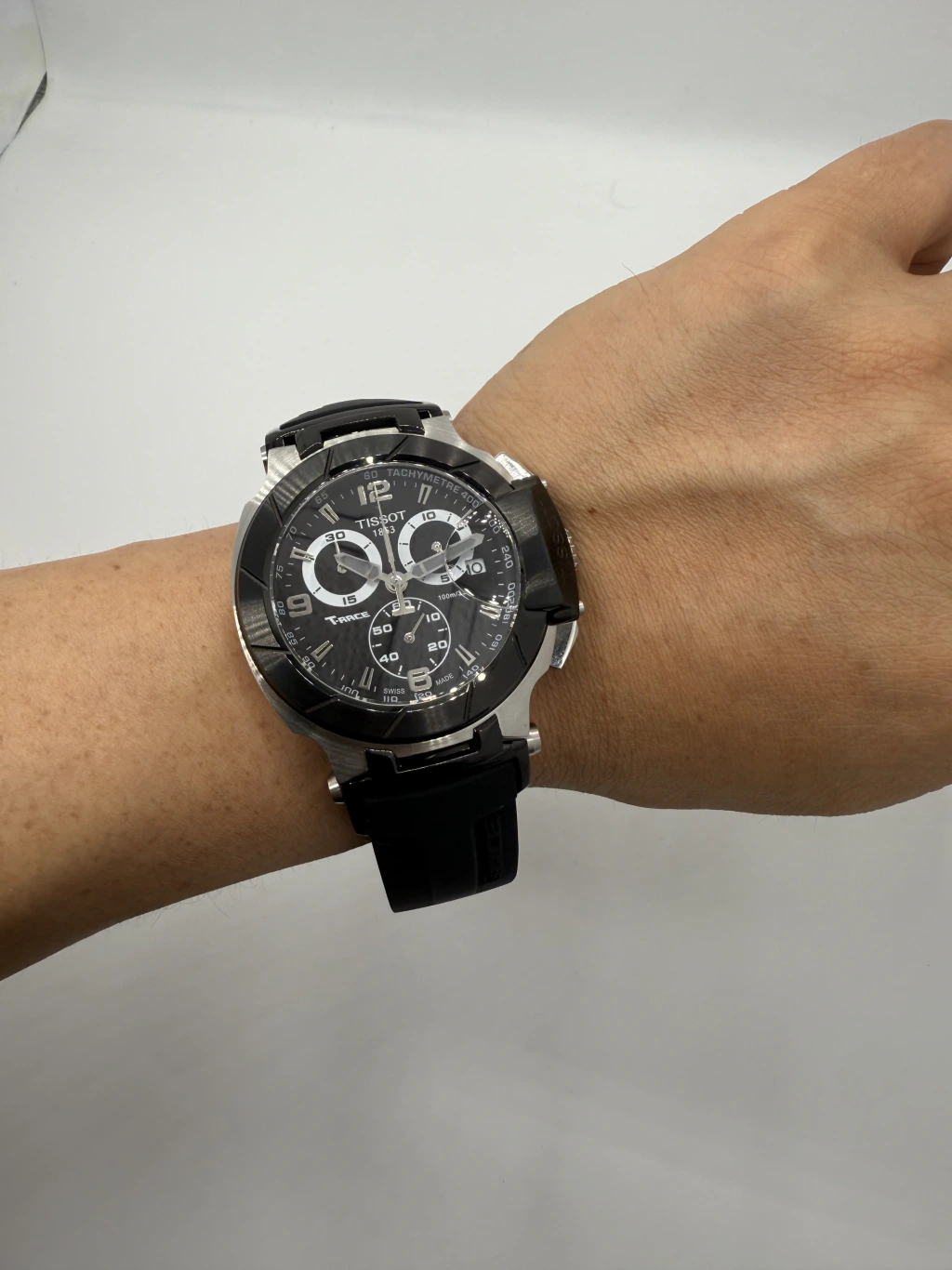 Tissot T-Race 45mm- AÇO MOSTRADOR PRETO - SILICONE - Imagem 5